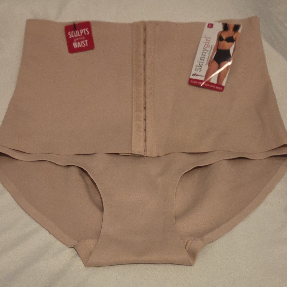 Skinnygirl Beige High-Waist Sculpting Briefs